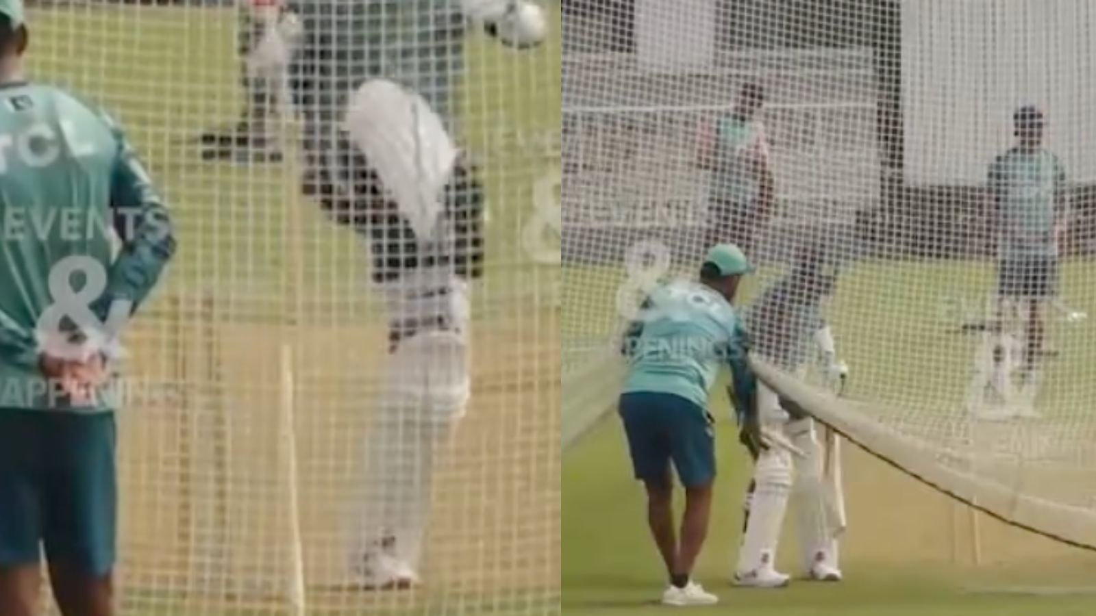 Babar Azam kicks his stumps and uproots it after getting out in the net session