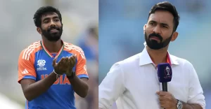 Dinesh Karthik and Jasprit Bumrah