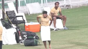 [Watch] Babar Azam hilariously wraps towel after not finding his trousers on time