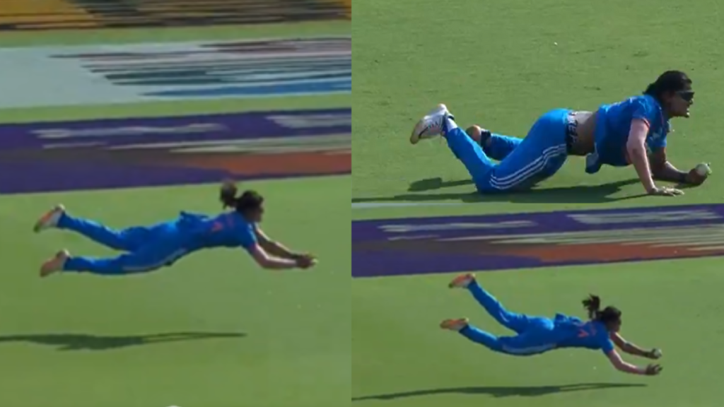 Watch: Radha Yadav takes some sensational catches against New Zealand in Ahmedabad