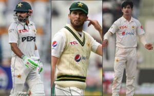 Babar Azam, Naseem Shah and Shaheen Afridi