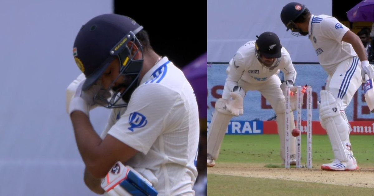 WATCH: Rohit Sharma suffers an unlucky dismissal in the second innings in Bengaluru