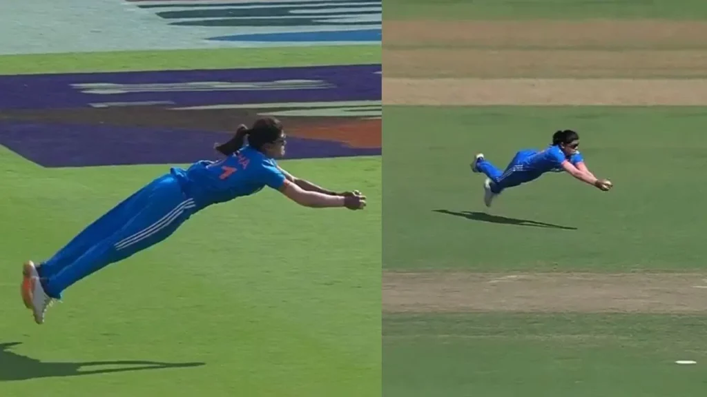 Watch: Radha Yadav takes some sensational catches against New Zealand in Ahmedabad