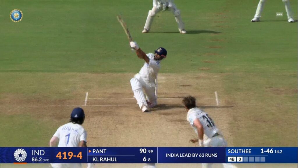 Watch: Rishabh Pant slog swept Tim Southee for a 107m six