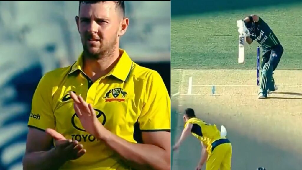 WATCH: Josh Hazlewood claps as Abdullah Shafique hits him for a boundary with a cover drive