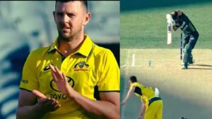 WATCH: Josh Hazlewood claps as Abdullah Shafique hits him for a boundary with a cover drive