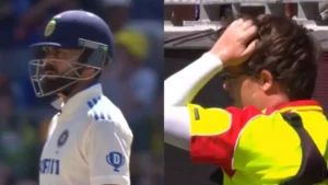 WATCH: Virat Kohli's six hits the steward on the side of the head